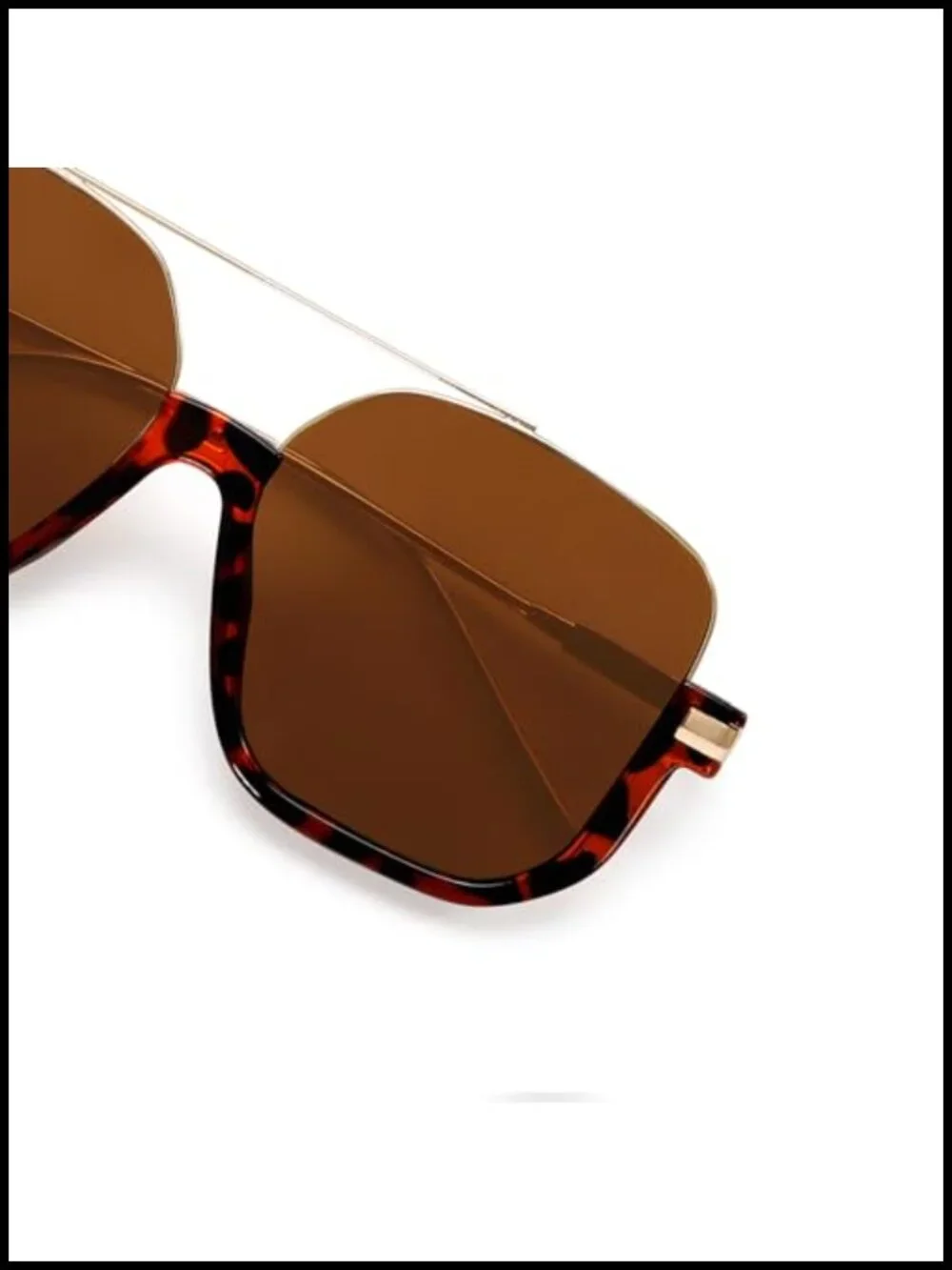 Oversized Square Retro Aviator Sunglasses UV400 Protection Metal Frame Double